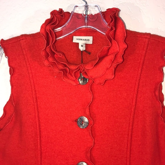 NWT Venario Frill Collar Boiled Wool Vest - Picture 2 of 4